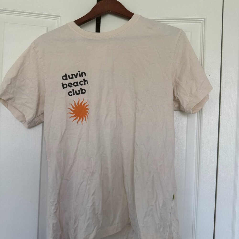 Duvin Men's Short Sleeve Tee- M- Rainbow/Palm Tree/Sun- Cream/Multicolored - Picture 4 of 6
